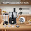 Spector Food Processor 1500W 2-Speed Pulse 2.5L Chopper 1.5L Glass Jug Black