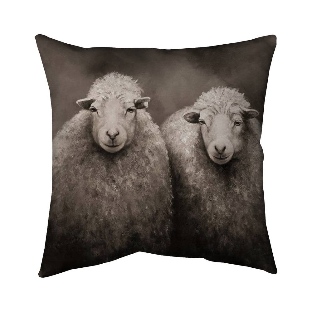 Wool Sheeps - Double Sided Print Indoor Pillow - 18X18 Begin Edition International Inc. 