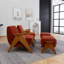 Upholstered Armchair with Footstool-311584150