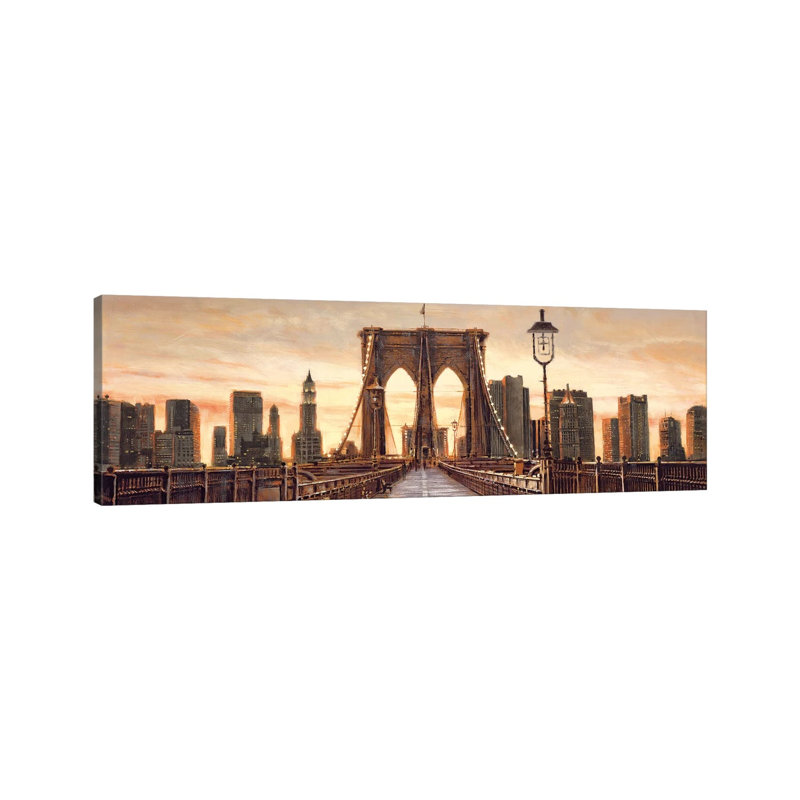 Manhattan Evening by Matthew Daniels - Wrapped Canvas Panoramic Painting, 121.92 cm H x 40.64 cm W x 1.91 cm D