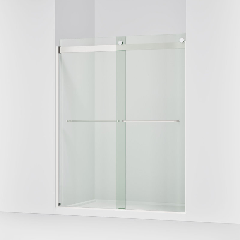 Levity 59.63" x 74" Bypass Shower Door with CleanCoat Technology, Bright Silver, Crystal Clear