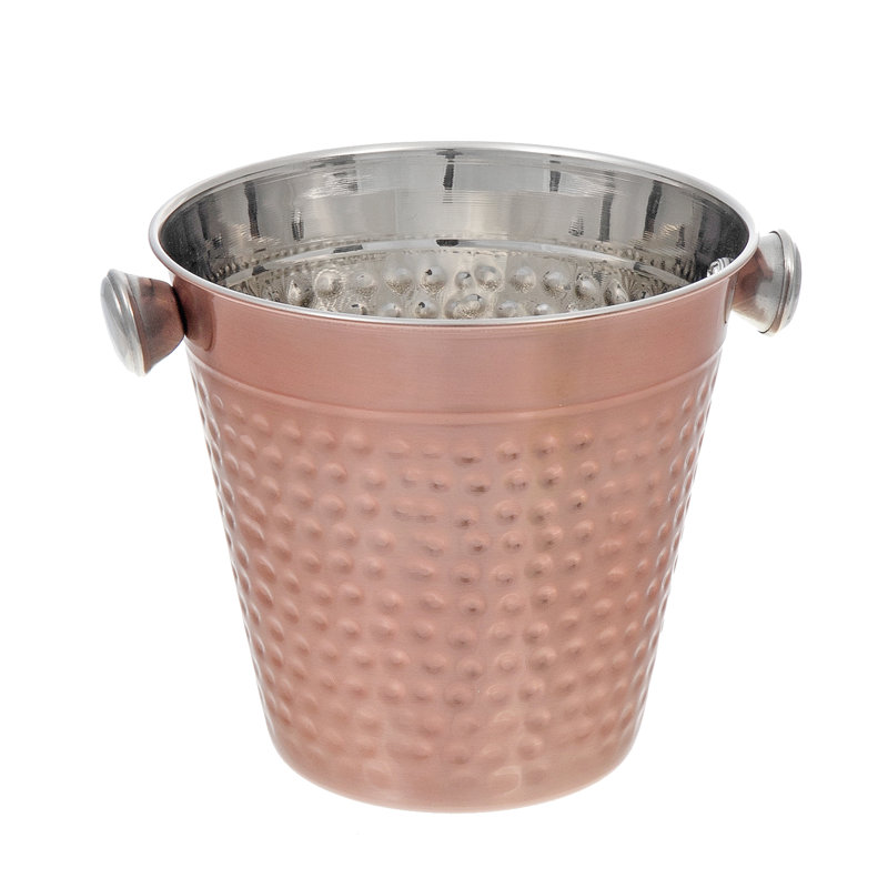 Seau à glace martelé et rose métallique