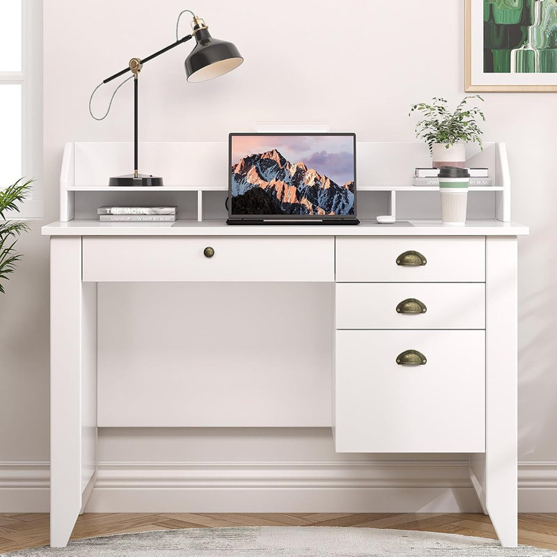 Petit bureau blanc avec rangement