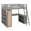 Lit mezzanine double avec tablettes et bureau-1508724948