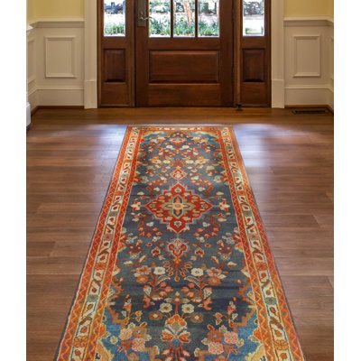 One-of-a-Kind 3'2" X 9'3" 1980s Runner Wool Area Rug in