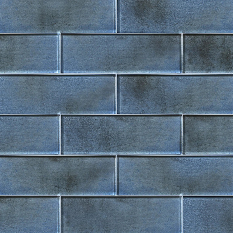 Carreau de verre bleu foncé 3 po x 9 po (0,19 pi2 / pièce), Bleu très foncé
