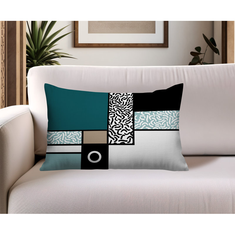 Coussin lombaire réversible intérieur / extérieur Plexa, Rectangle H 18 po x l 25 po, Émeraude