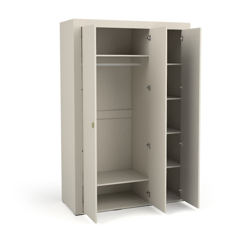 Onut 3 Door Manufactured Wood Wardrobe, Cashmere/Oak