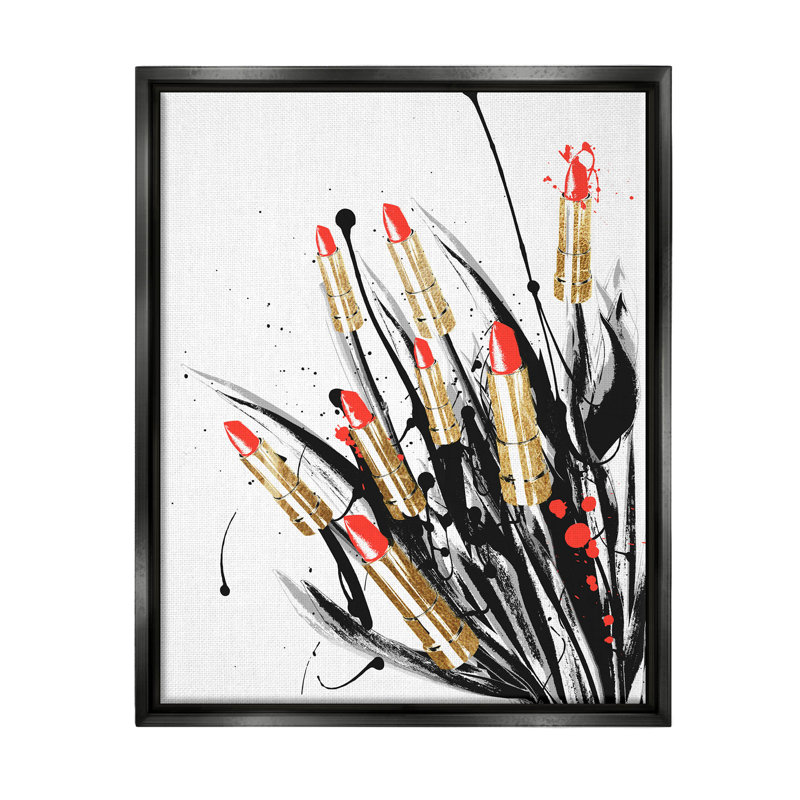 Rouge à lèvres moderne, formes abstraites, estampe numérique par Lil 'Rue, H 21 po x l 17 po x P 1,7 po