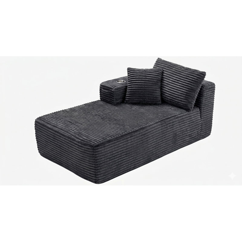 Canapé à compression de bout ouvert de style Boneless, Gris foncé