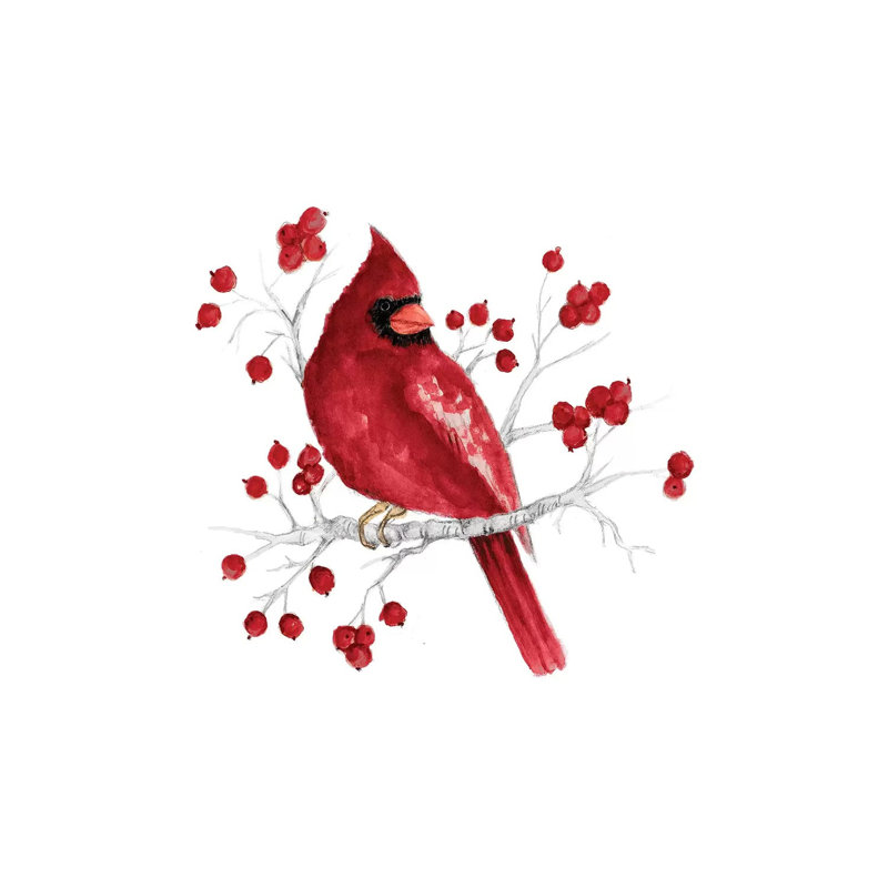 Winter Cardinal I by Janice Gaynor - Wrapped Canvas Print, 93.98 cm H x 93.98 cm W x 1.91 cm D