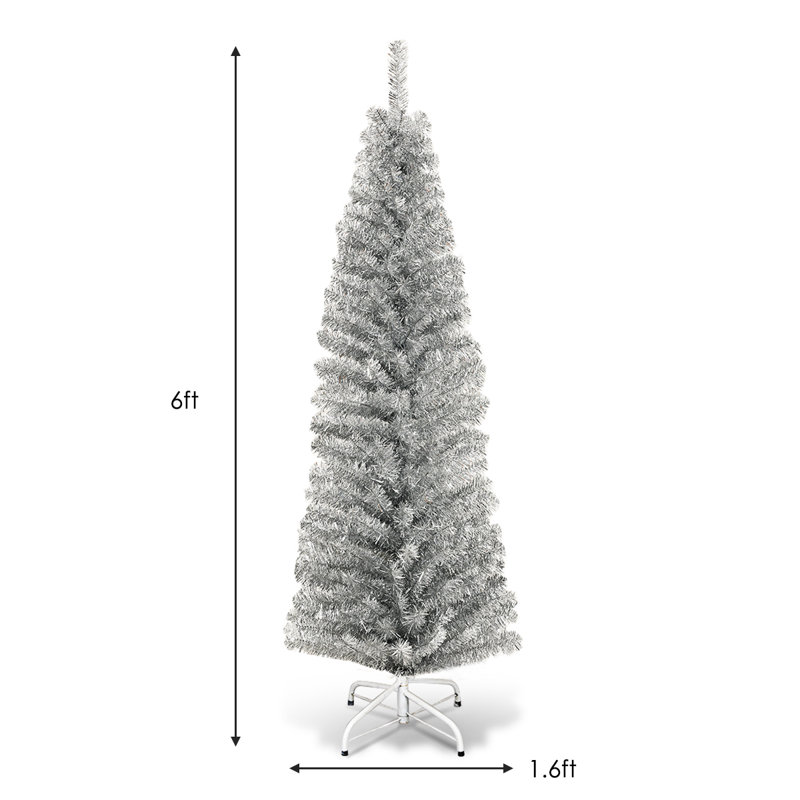 Arbre de noël artificiel argenté 6 pi