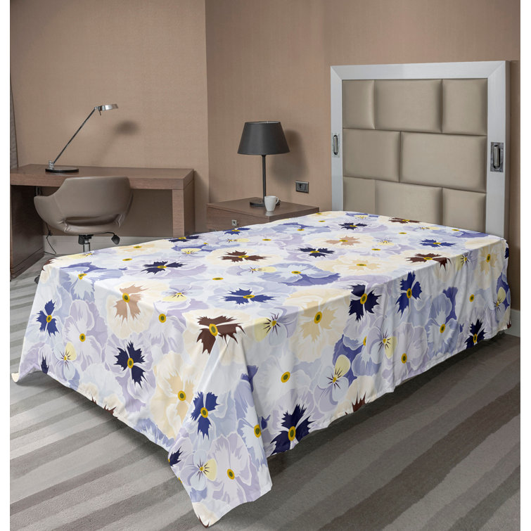Ambesonne, drap plat floral pivoines, art botanique printanier