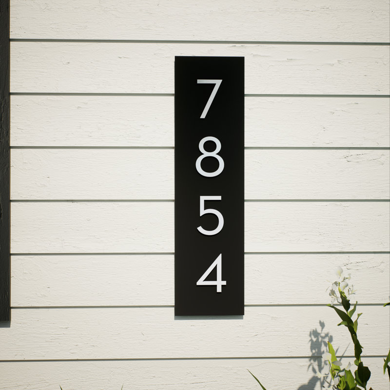 Grande plaque d'adresse murale Simply Sweet, Noir, Oui, Argent