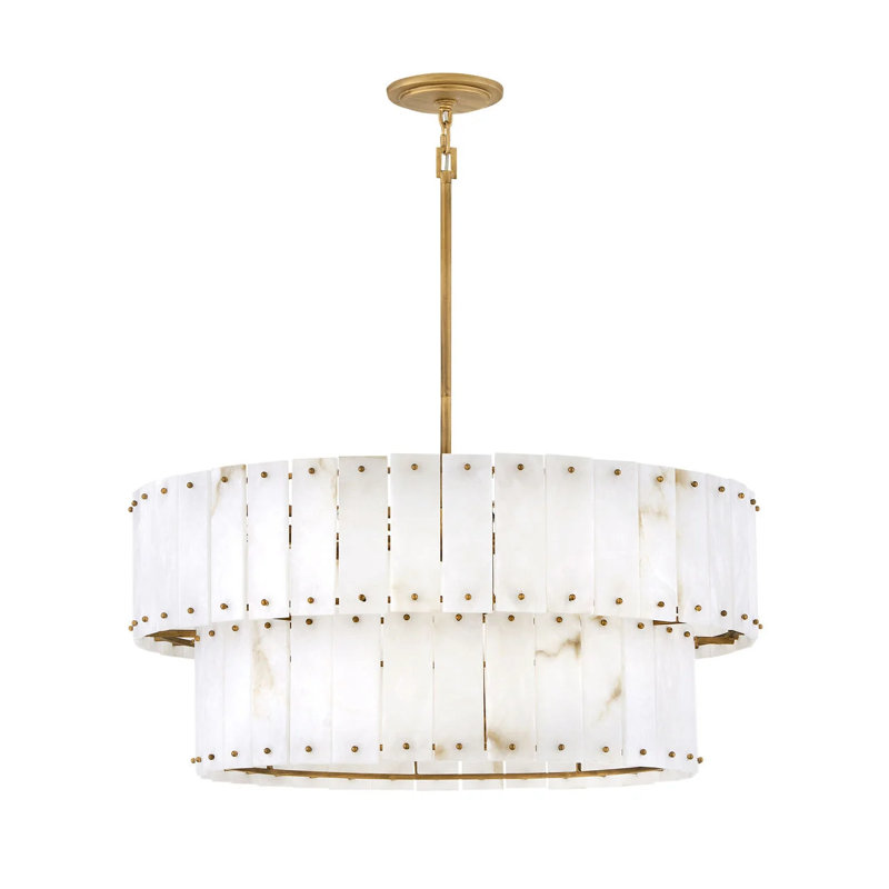 Simone 8 - Light Steel Dimmable Drum Chandelier
