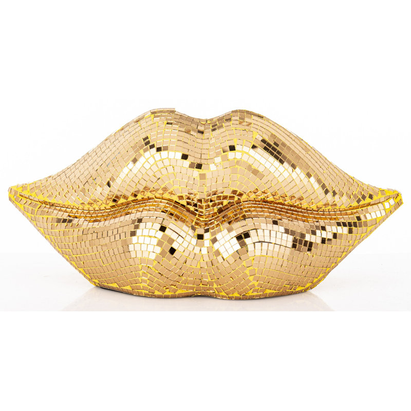 Abstract Figurines & Sculptures, 14.5cm H x 32.5cm W x 10cm D, Gold