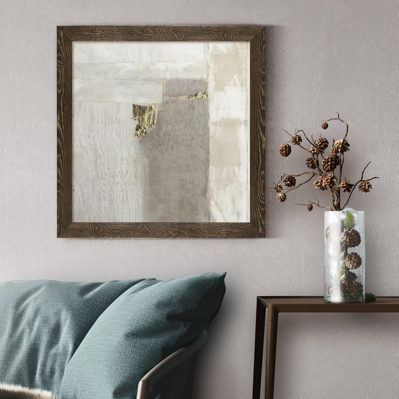 Or neutre II-reproduction de photo sur toile encadrée, H 35,5 po x l 35,5 po x P 1,5 po, Cadre noyer