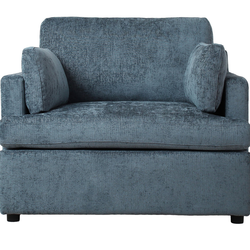 Fauteuil d'appoint rembourré Dyani, Polyester bleu