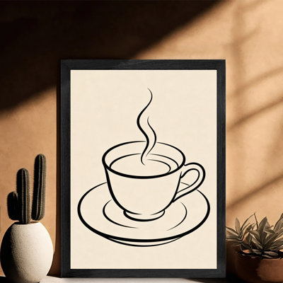 Black Framed Vintage Coffee Wall Art Modern minimalism Style Framed Prints