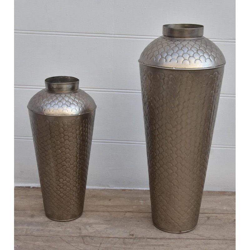 Ensemble de 2 vases de plancher, Argent