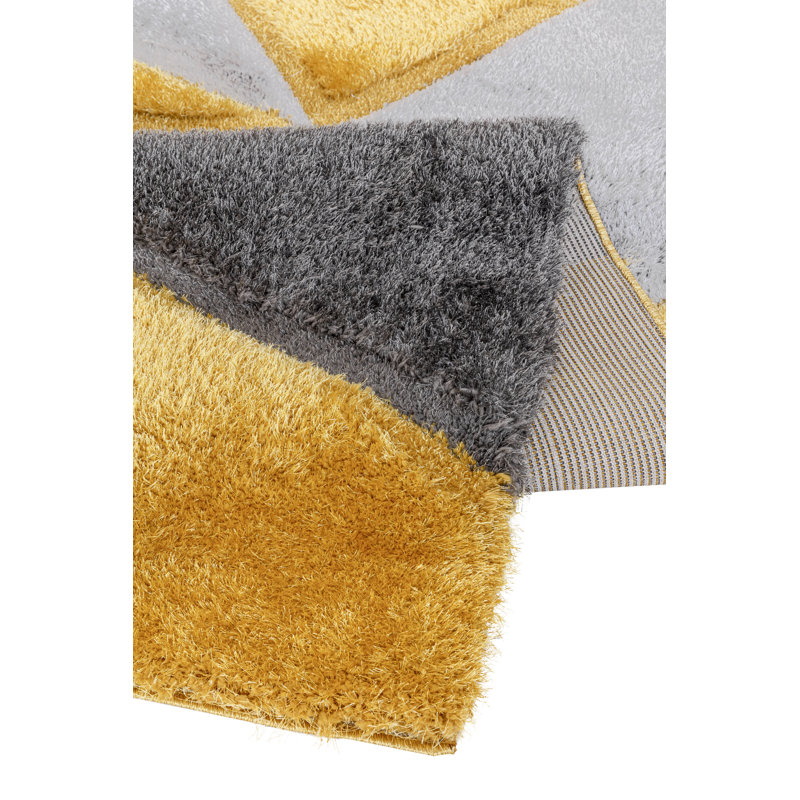 Todi Rug Carpet Runner Mat Geometric Machine Tufted Shag Indoor / Outdoor Area Rug, Rectangle 1'11.6" x 3'7.3"