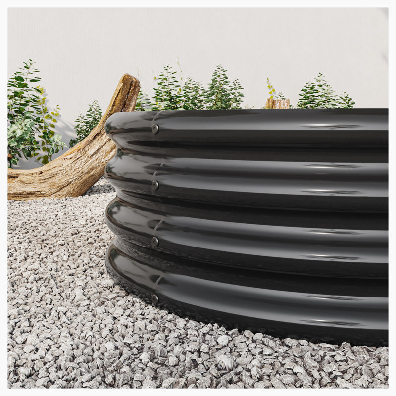 Lit de jardin surélevé Naomigrace, H 11,42 po x l 70,86 po x P 35,43 po, Noir