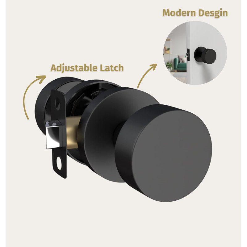 Poignée de porte réversible Mega Handles Buena pour garde-robes, armoires et portes françaises | Rosette ronde moderne | Convient à toutes les tailles de porte et loquets standards