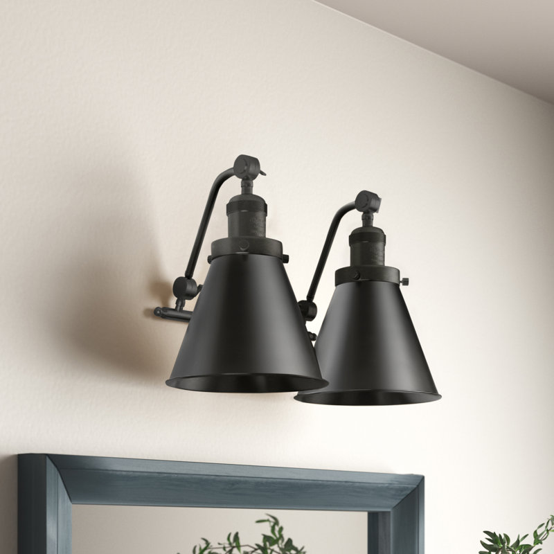 Éclairage pour salle de bain à 2 lumières à intensité variable Donovan, Bronze huilé, Bronze huilé, Incandescente