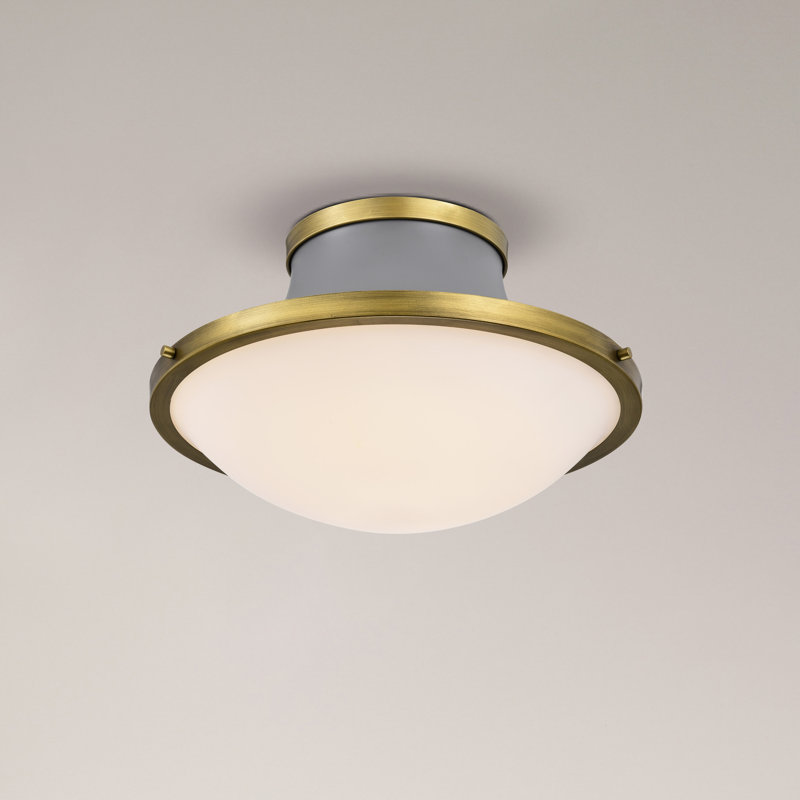 Plafonnier encastré en verre Arbaz, H 10,13 po x l 18 po x P 18 po, Gris mat
