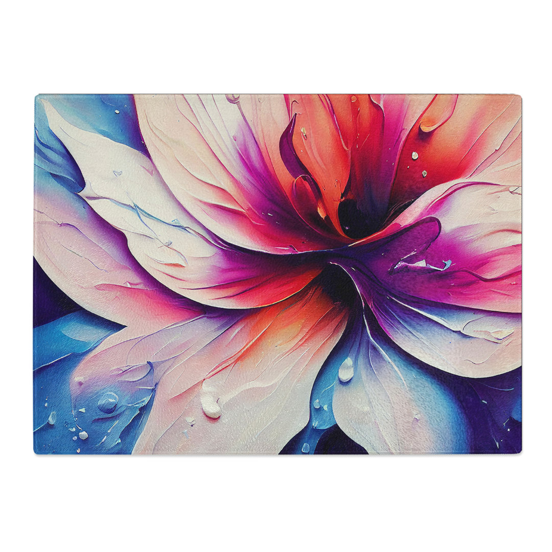 Colourful Floral Art Vol.4 Abstract  Glass Chopping Board
