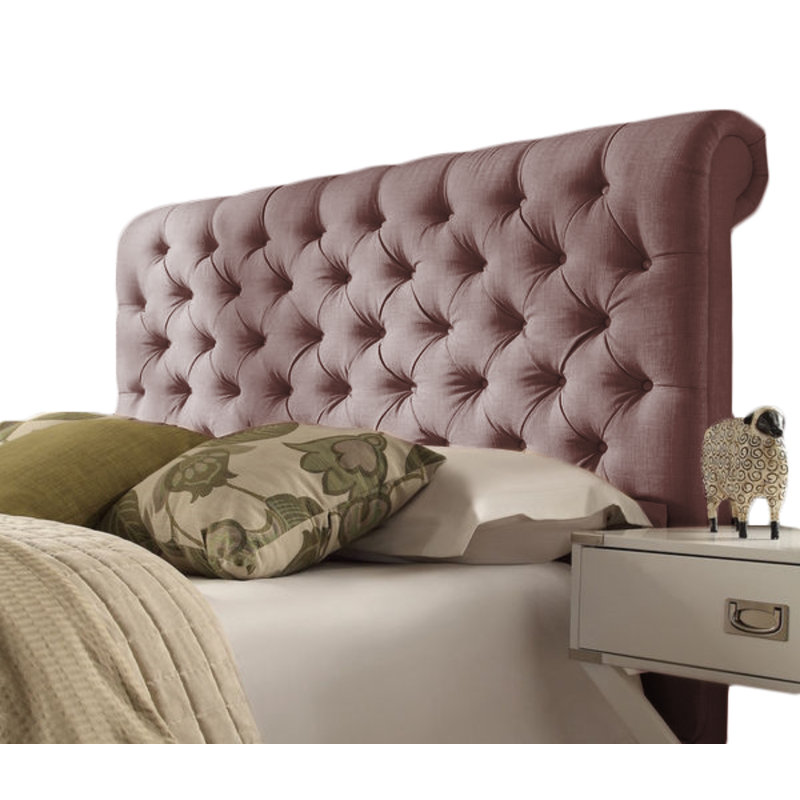 Upholstered Headboard, Double (4'6), Naples Velvet, Mauve