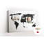 Wall Mounted cork board with print decorative wall message pin boards for office bulletin board ideas Black world map