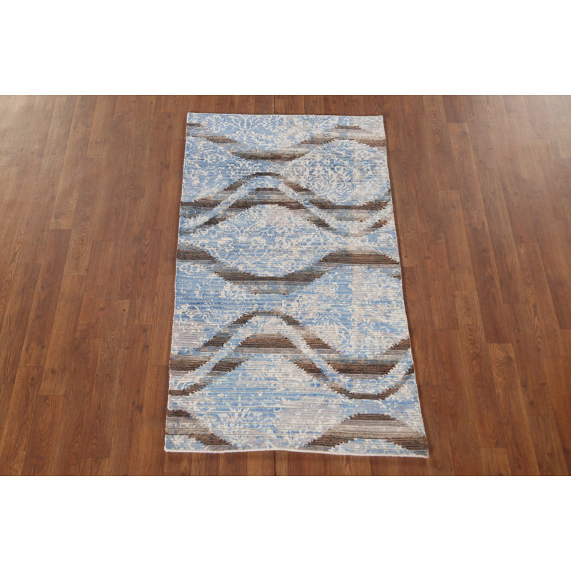 Tapis moderne abstrait à rayures All-Over 3 x 5