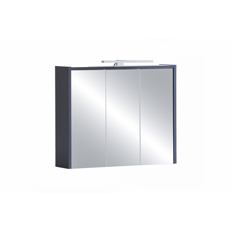 Collingswood W 62.7mm H Framed Medicine Cabinet Mirror Adjustable, 62cm H x 74.5cm W x 16cm D, Night Blue/Pigeon Blue