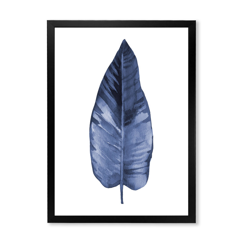 Feuille aquarelle - reproduction de cadre photo sur toile, H 40 po x l 30 po x 1,5 po, Cadre noir