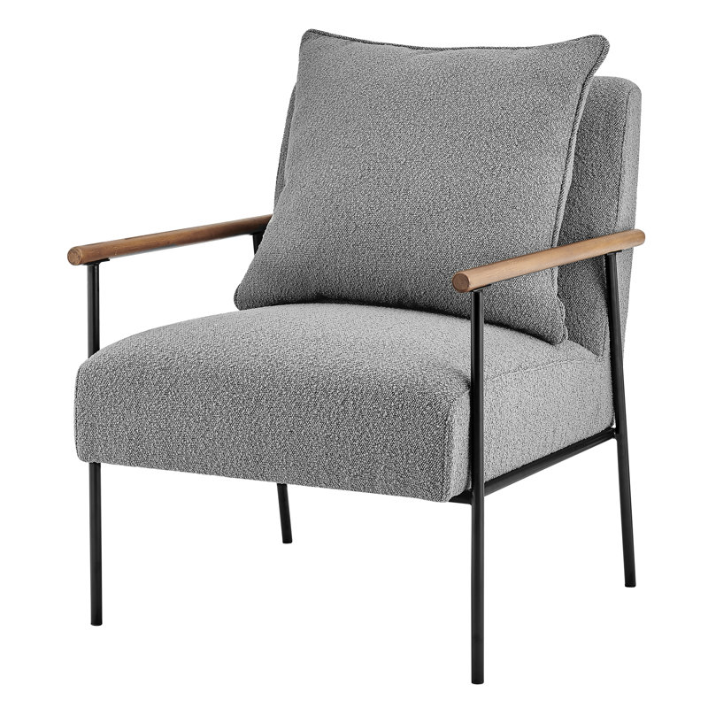 Zanyra 27.5Cm Wide Boucle Armchair, Gray 100% Polyester