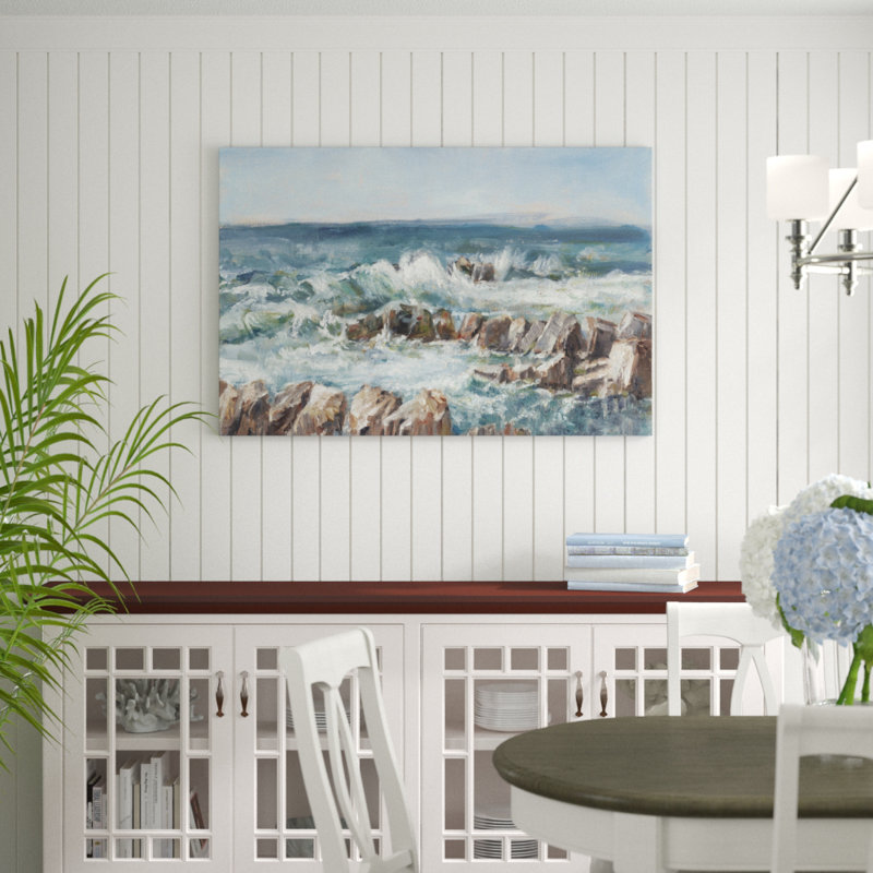 «Impasto Ocean View V», peinture sur toile, H 32 po x l 48 po