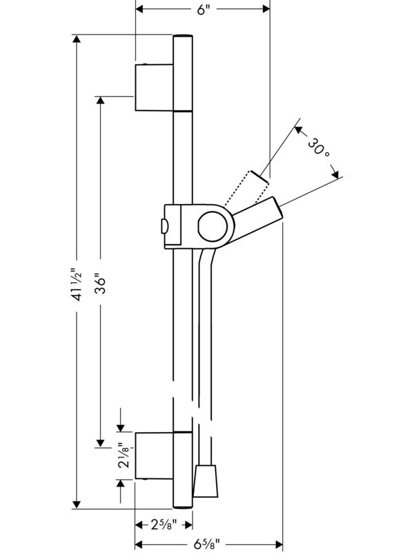Uno 36" Wall Bar, Brushed Nickel