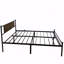 Cadre de lit grand style victorien de style rétro avec tête de lit et pied de lit / sous le lit avec rangement / sans sommier / assemblage facile / silencieux / sommier / noir-1076101406