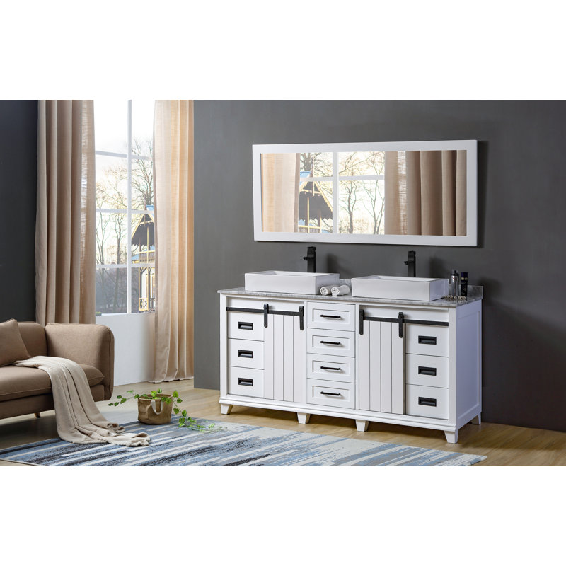 Brendella 72'' Double Bathroom Vanity with Marble Top
