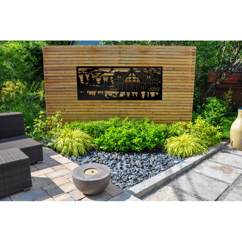 Cottage Aluminum Laser-Cut Privacy Screen Panel, 24" x 60" – Powder-Coated Outdoor Metal Wall
Art, Decorative Garden Fence Privacy Divider