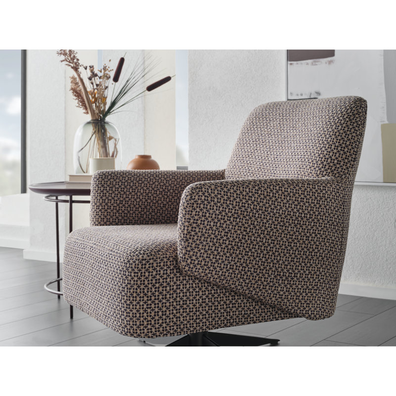 Fauteuil pivotant Parma en tissu performant noir
