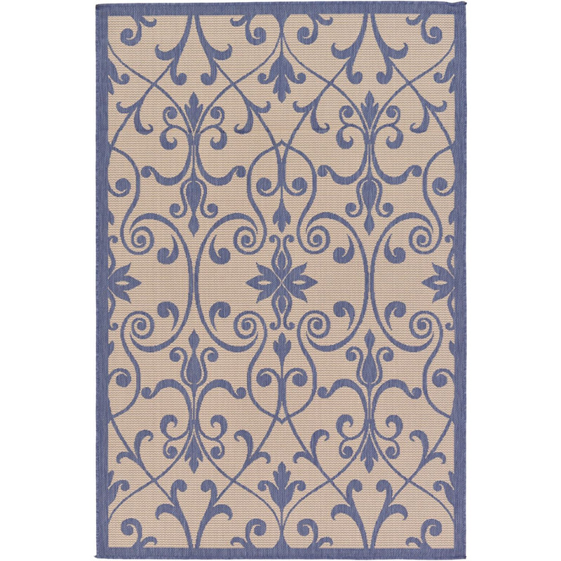 Hoyne Geometric Indoor / Outdoor Rug, Rectangle 5'3" x 8'