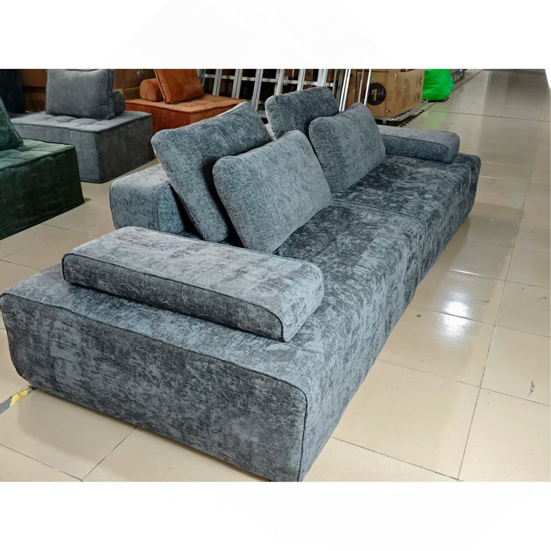 Canapé pour salon, canapé avec causeuse moderne avec sièges très profonds, accoudoirs confortables, canapé pour salon, salon facile à assembler, gris