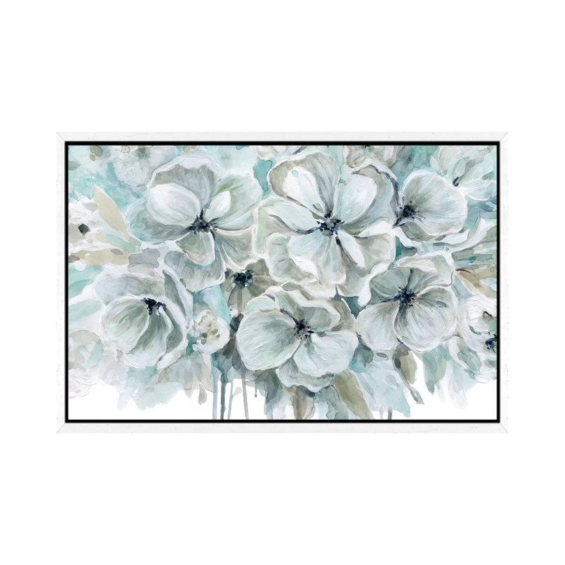 Teal Harmony I by Domonique Brown - Painting on Canvas, White Framed, 101.6 cm H x 66.04 cm W
