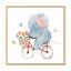 Illustration d'un éléphanteau sur un vélo - Peinture-1379502281-1379502285