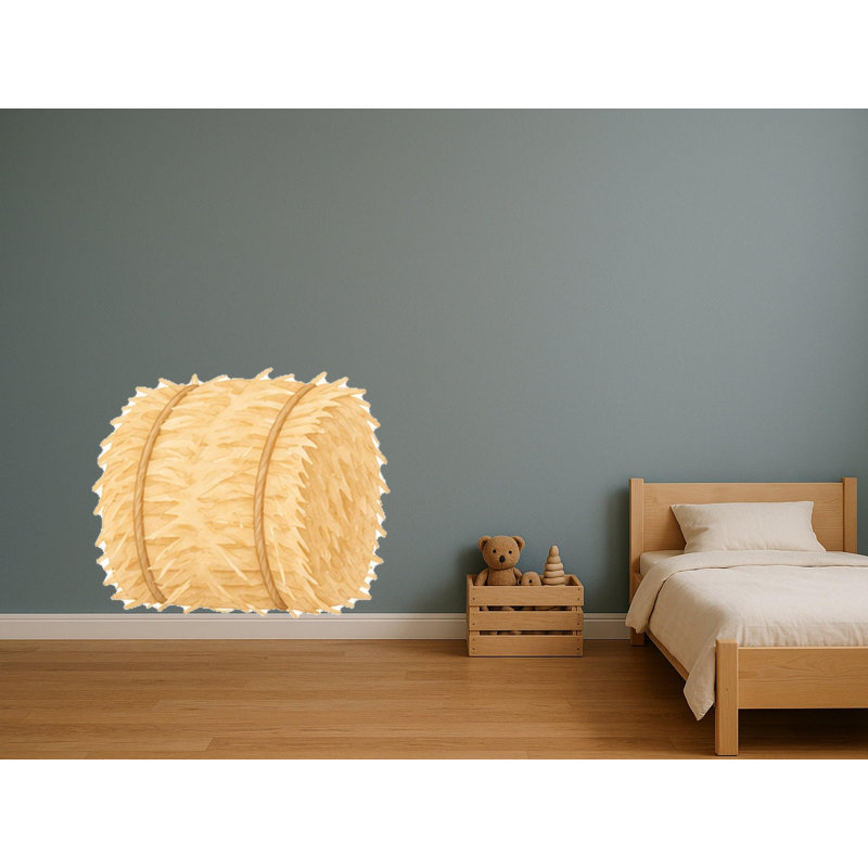Hay Bale Wall Decal, Big Peel and Stick Nursery Wall Sticker, Satin Finish Removable Kids Room Wall Art, 20"W x 20"H (50 x 50 cm)