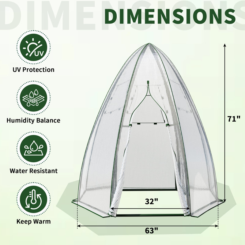 Small Hexagonal Hobby Greenhouse for Home Garden Enthusiasts
