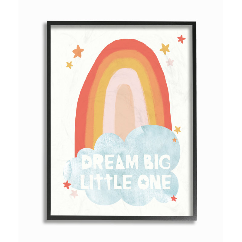 Décoration murale big little one mod little avec cloud kids Seman, H 14 po x l 11 po x P 1,5 po, Giclée encadrée noir minuit