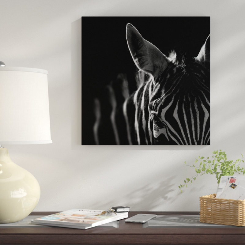 « zèbre iv », reproduction de photo sur toile, H 26 po x l 26 po x P 1,5 po, Pas de tapis, Toile tendue